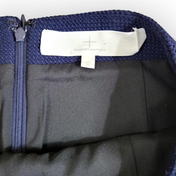 Thakoon Addition Textured Abstract Modern Blue Grey Mini Skirt 0 - Picture 4 of 5